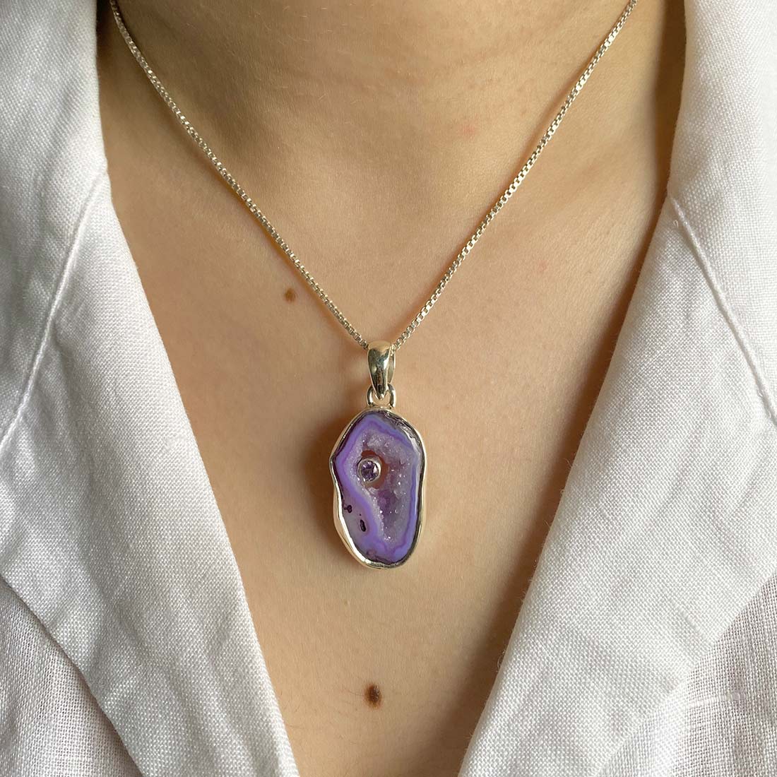 Purple Agate Pendant-(APU-P-33.)